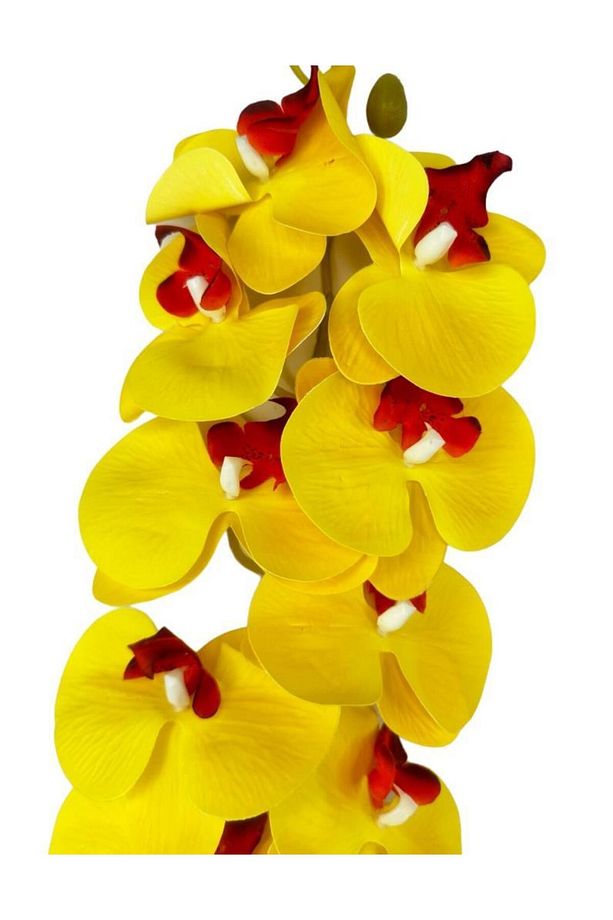 Yapay Çiçek Sarı Kırmızı Islak Orkide Gerçeksi Doku Uzun Dal 90 cm - 3