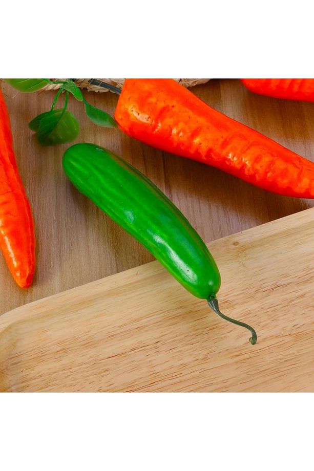 Yapay Sebze Salatalık Cucumber 1adet 17*5cm Gerçek Boyut - 3