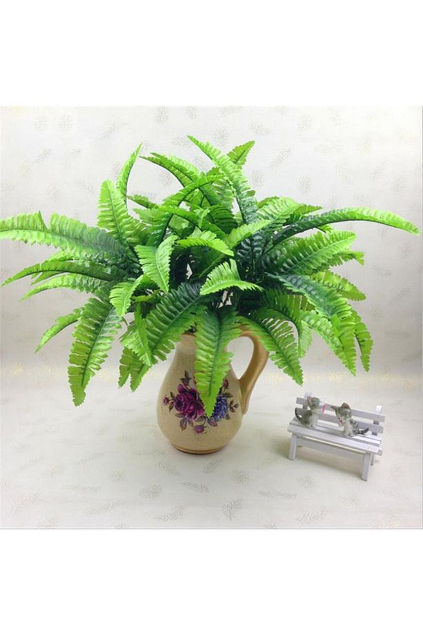 Yapay Çiçek Cycas Aşk Merdiveni Eğrelti Otu Sıkas Bitkisi 7 Dal 21 Yaprak 40*30cm Yapay Bitki - 7