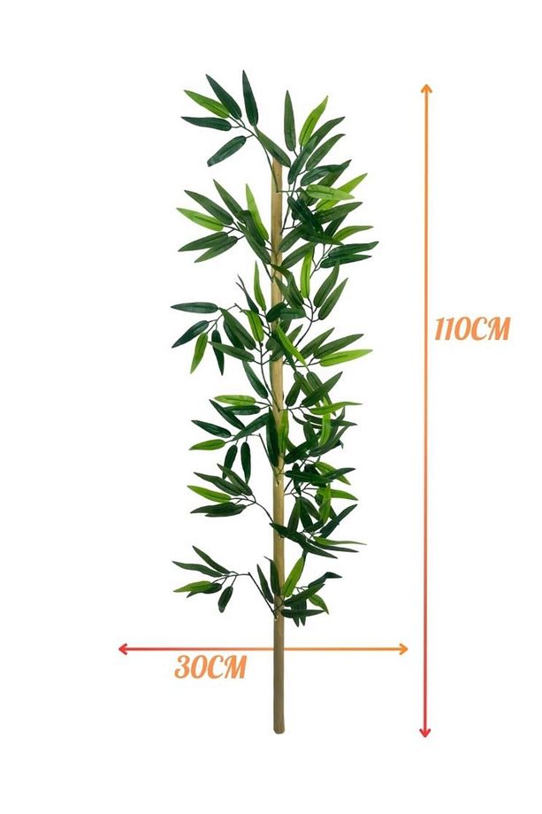 5li Set Yapay Bambu Sopası 12 Yapraklı 110cm Yapay Çiçek Bambu Duvarı Separatör Çiçeği Yapay Çiçek - 3