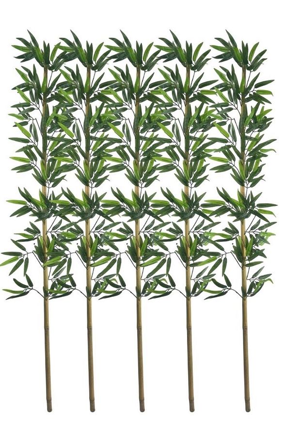 5li Set Yapay Bambu Sopası 17 Yapraklı 160cm Yapay Çiçek Bambu Duvarı Separatör Çiçeği Yapay Çiçek - 1