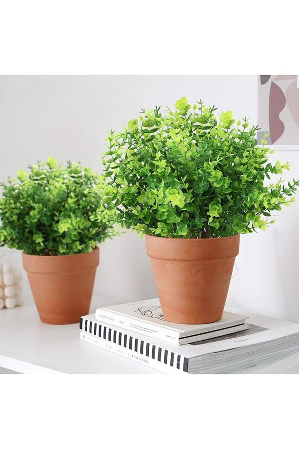 3lü Set Yapay Çiçek Şimşir Demet Garnitür Yeşil Aradal Dekoratif Yapay Bitki - 7