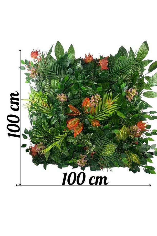 Yapay Çiçek Duvar Kaplama Yapay Duvar Çiçeği 1M2 100*100CM Panel Şimşir Yapay Çiçekli Duvar - 2