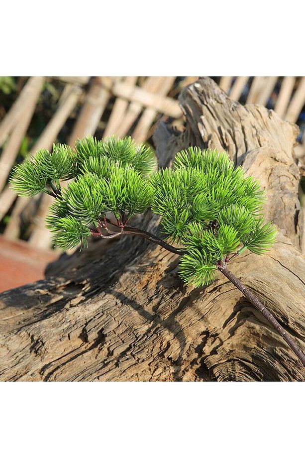 Yapay Çiçek Bonzai Dalı Çam Iğneli Bonsai Yaprakları Dekoratif Yapay Bitki - 7