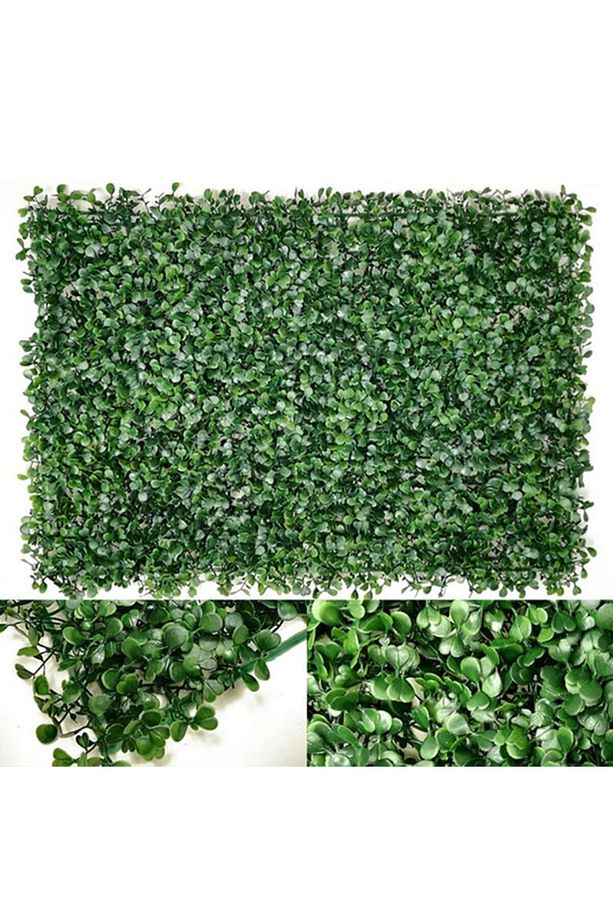 Yapay Çiçek Duvar Kaplama Panel Şimşir Tabaka 40x60 Cm Yeşil Dik Duvar Uygulama - 2