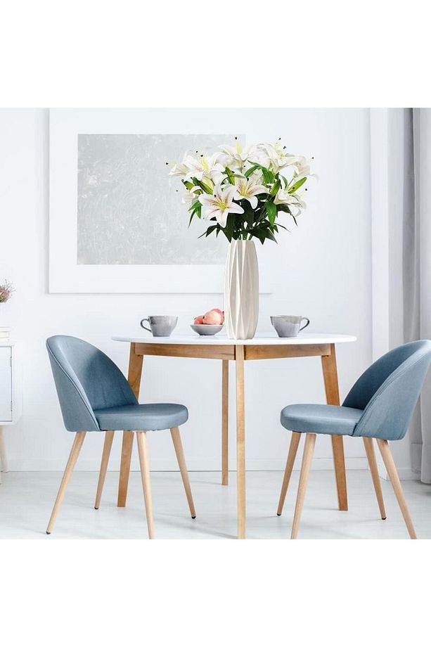 Yapay Çiçek Islak Lilyum Soft Pembe Renk 9 Çiçekli 55cm Gerçeksi Doku A Kalite - 5