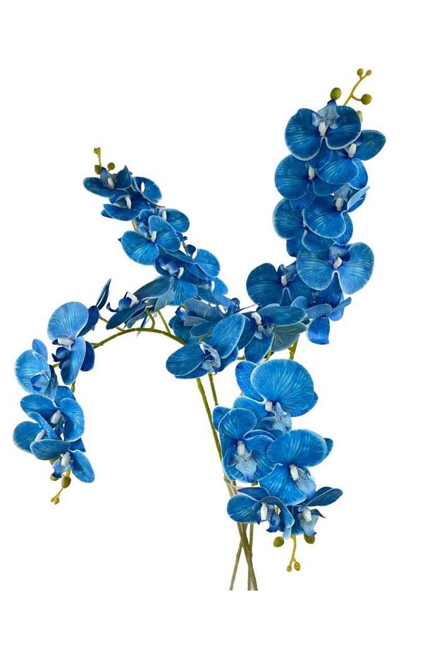 Yapay Çiçek Indigo Mavi Islak Orkide Uzun Dal 90 Cm Orkide - 4