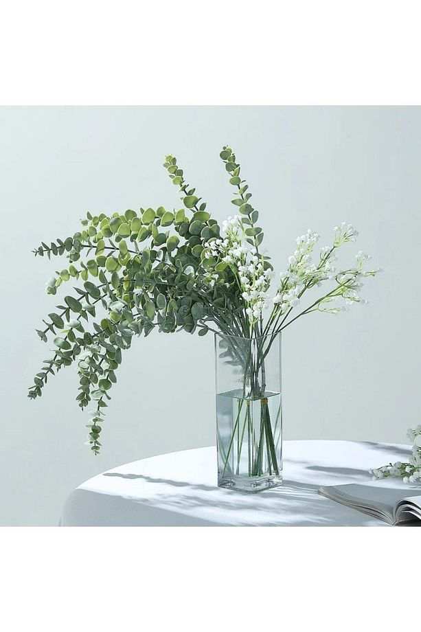 Yapay Çiçek Yeşil Okaliptus 3dallı Uzun Dal 76cm Eucalyptus - 8