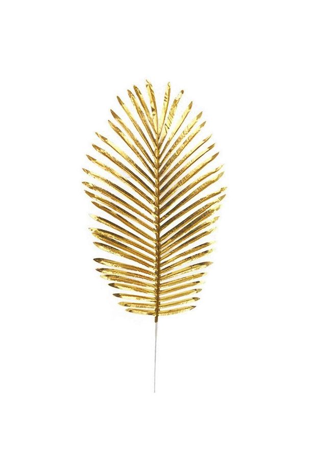 Yapay Çiçek Palmiye Yaprağı Altın Gold Renk 3 Adet Yapay Yaprak - 7