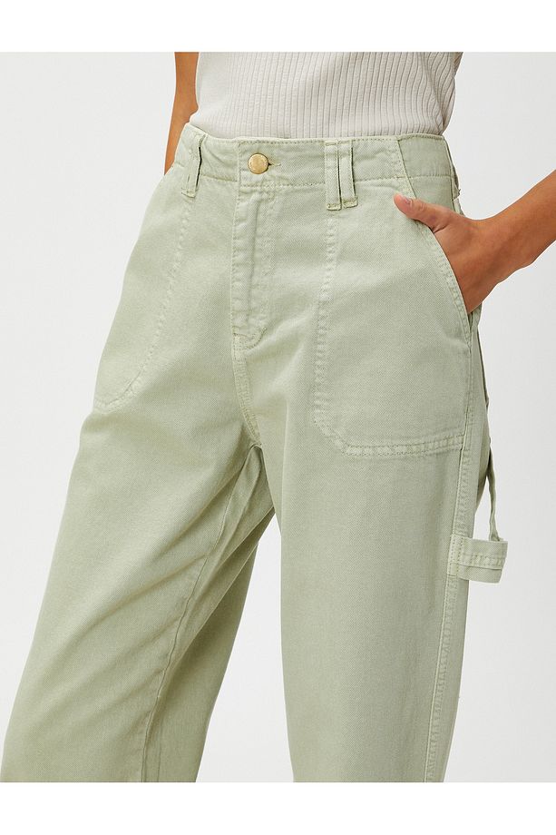 Yüksek Bel Kot Pantolon Düz Paça - 5