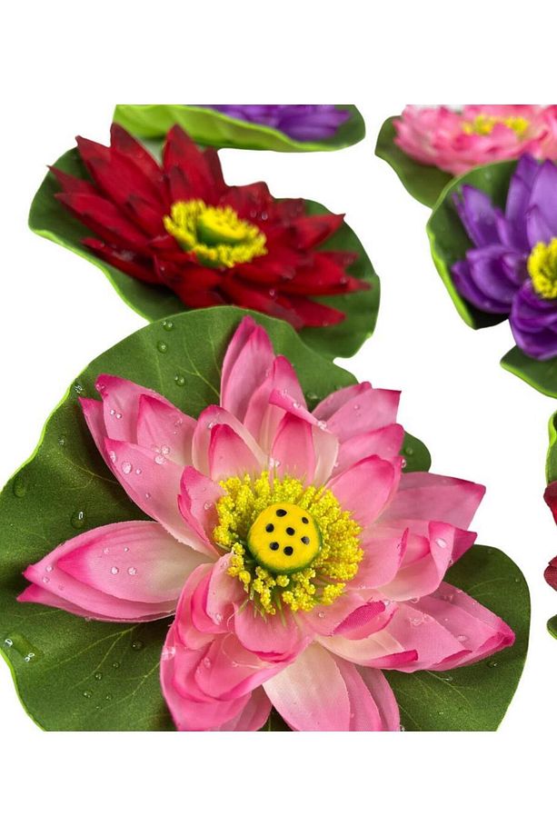 Yapay Çiçek Nilüfer Köpük Lotus Havuz Ve Akvaryum Dekoru 6adet - 8