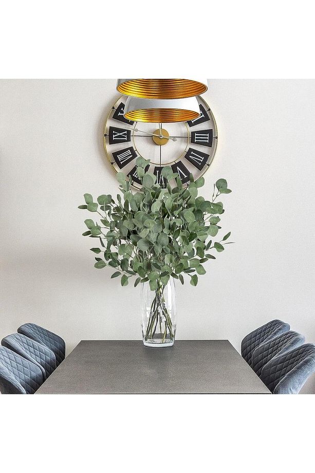 Yapay Çiçek Yeşil Okaliptus Tek Dal Kumaş Yapraklı Uzun Dal 80cm Eucalyptus - 7