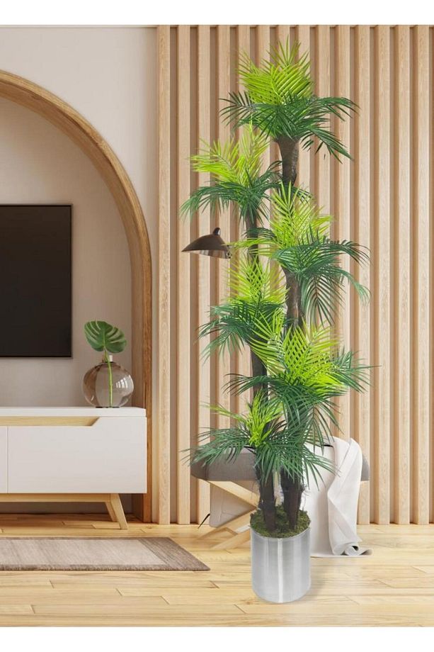 Yapay Ağaç Palmiye 54yaprak 6katlı 200cm Salon Çiçeği Yapay Çiçek - 5