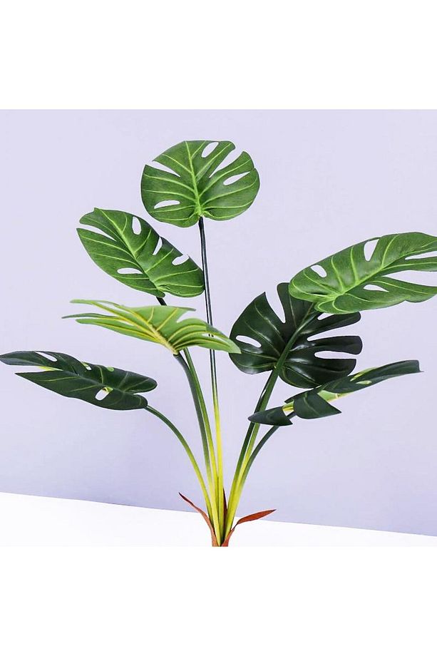 Yapay Çiçek Monstera Yaprağı Yeşil Renk 7 Başlı 7 Kafalı Yapay Yaprak - 2
