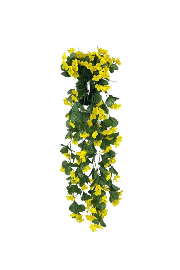 Yapay Çiçek Saksıda Sarkan Çiçek Sarı Begonvil 70*25 - 1