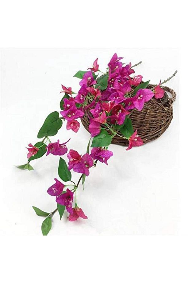 Yapay Çiçek Begonvil Çiçeği Fuşya 80cm Tek Dal Bodrum Çiçeği Sarkan Çiçek - 2