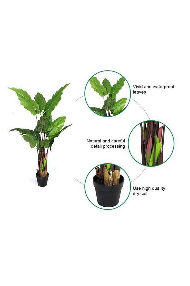 Yapay Ağaç Dev Fil Kulağı Taro Ağacı 170 Cm 11 Yaprak - 8
