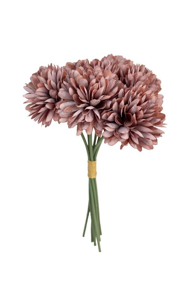Yapay Çiçek Krizantem Kartopu Pastel Mor Renk 7 Ayrı Tek Dal Demet - 3