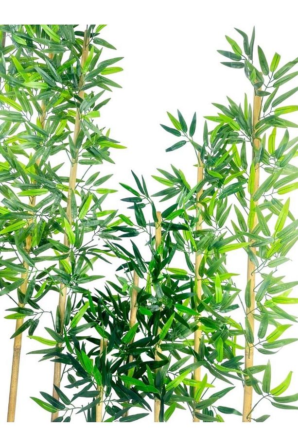 5li Set Yapay Bambu Sopası 12 Yapraklı 110cm Yapay Çiçek Bambu Duvarı Separatör Çiçeği Yapay Çiçek - 5