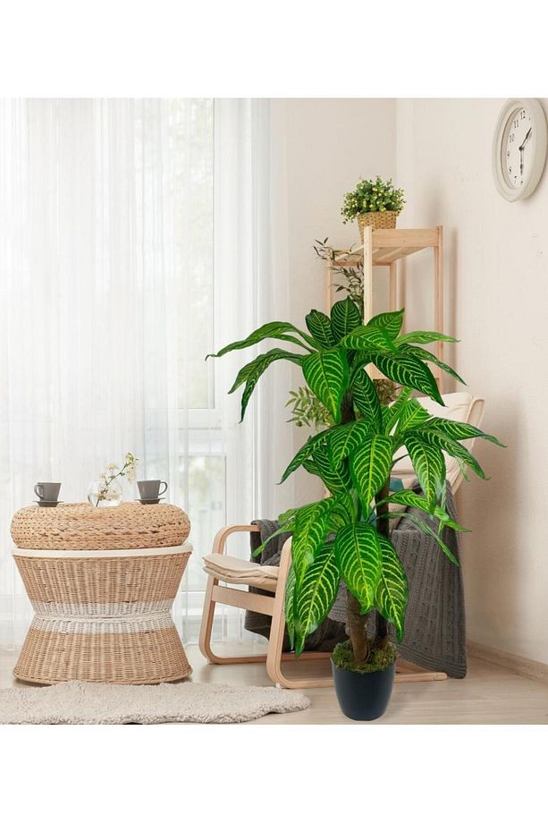 Yapay Ağaç Yukka 3Katlı 36 Yaprak 100cm Sarı Çizgili Model - 4