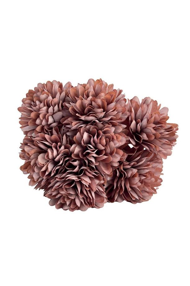 Yapay Çiçek Krizantem Kartopu Pastel Mor Renk 7 Ayrı Tek Dal Demet - 4
