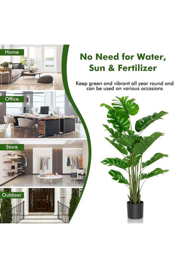 Yapay Ağaç Monstera Deve Tabanı Ağacı 160 cm 12 Yaprak - 6