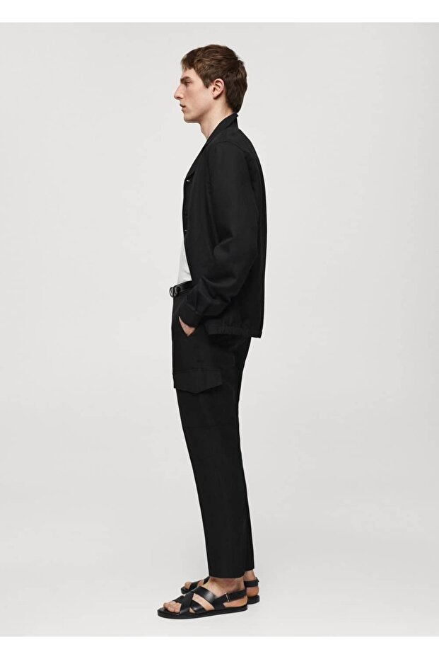 Linen Blended Cargo Pants - 6