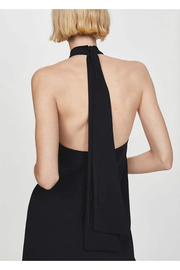 Sırtı açık halter elbise - 5