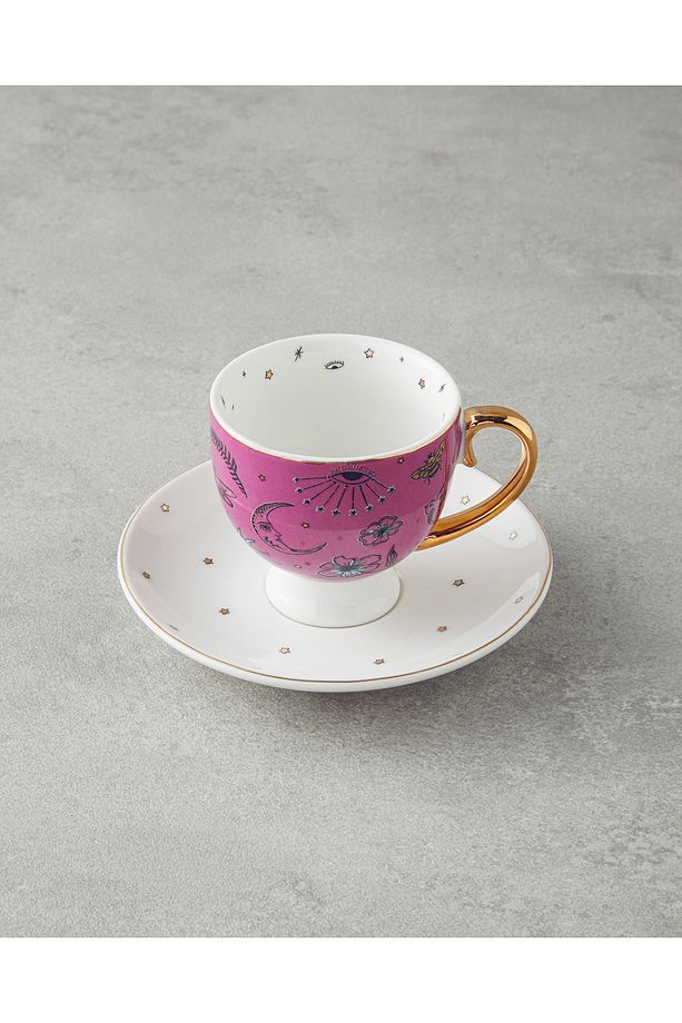 Talisman Magic New Bone China 4 Parça 2 Kişilik Kahve Fincan Takımı 100 ml Pembe - 3