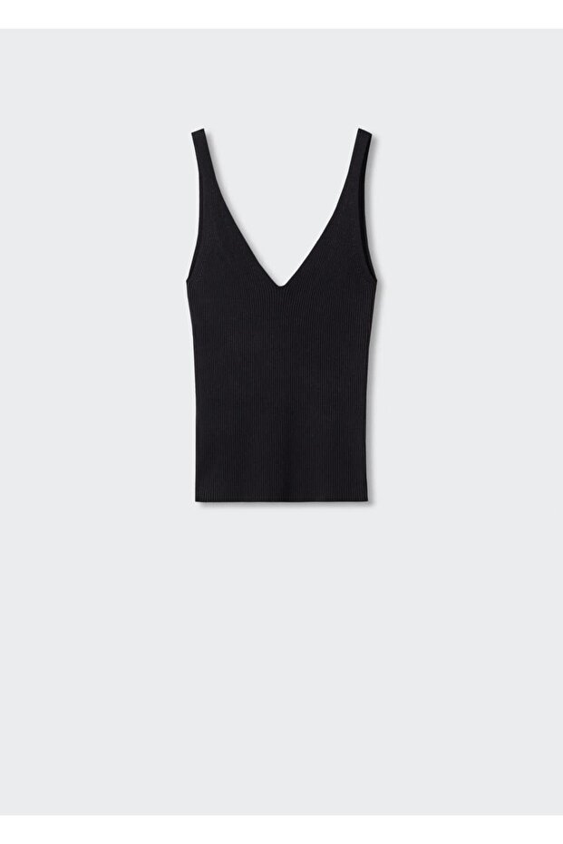 V yaka triko bluz - 3