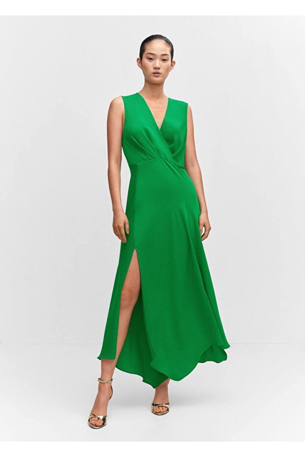 Yan yırtmaçlı asimetrik elbise - 2