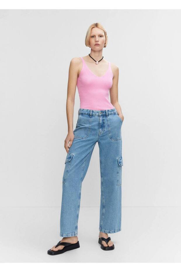 V yaka triko bluz - 2