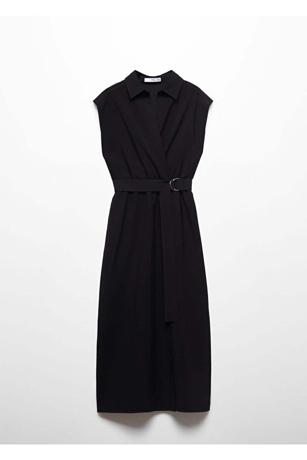 Kemerli gömlek elbise - 3