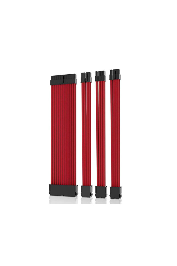 Red ATX Sleeved Cable Extension Kit for Power Supply Cable Kit PSU Connectors for ATX CPU GPU Modula