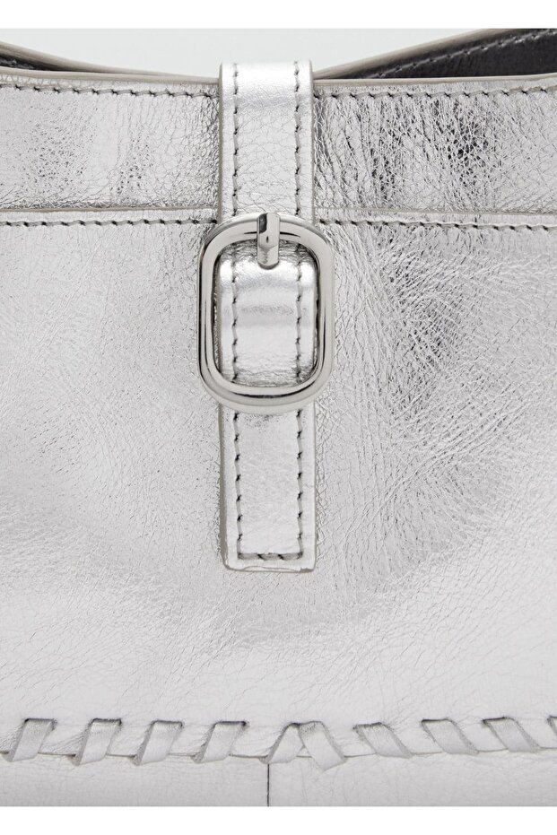 Deri metalik çanta - 5
