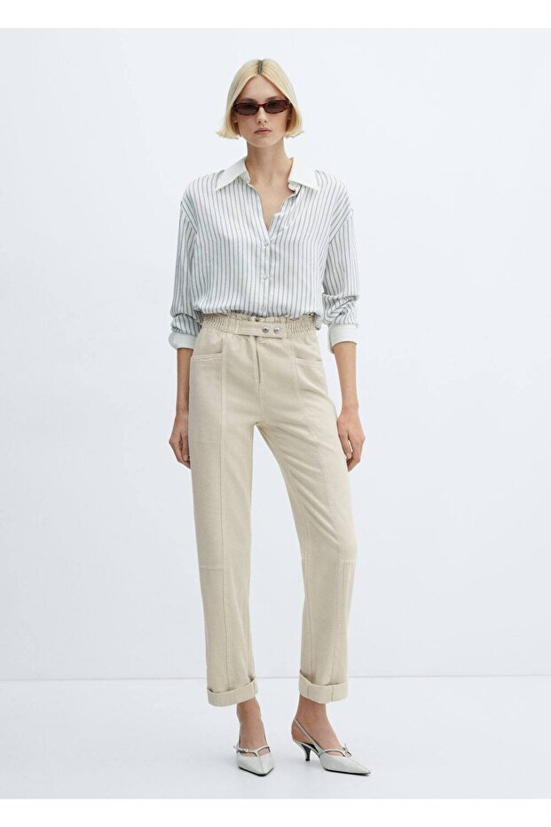 Beli Elastik Slouchy Jean Pantolon - 2