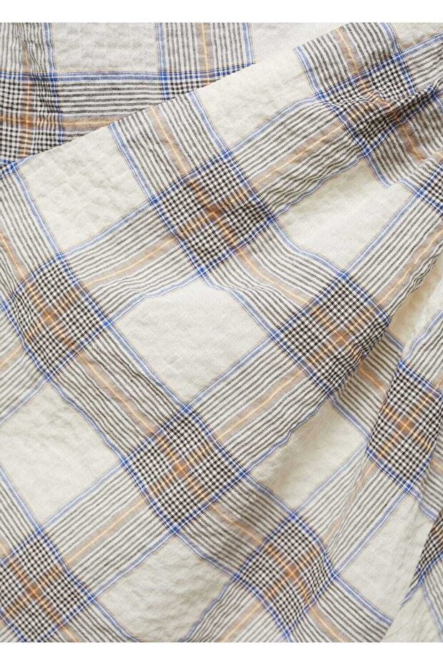 Kareli asimetrik elbise - 5