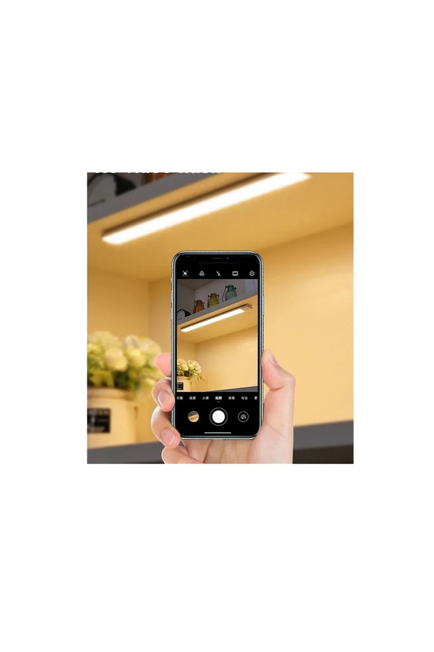 PLTECH 40cm Sensörlü Alüminyum USB Şarjlı LED Gece Lambası 3 Renk Kısılabilir Mutfak Dolap Tezgah - 2