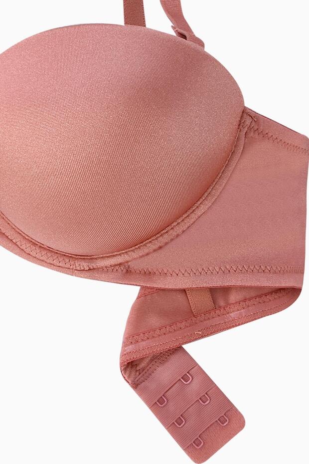 حمالة صدر صغيرة بدون حمالات من Olympos - رفع مزدوج، حشوة إضافية - أساسية - 2536 - وردة مجففة - 4