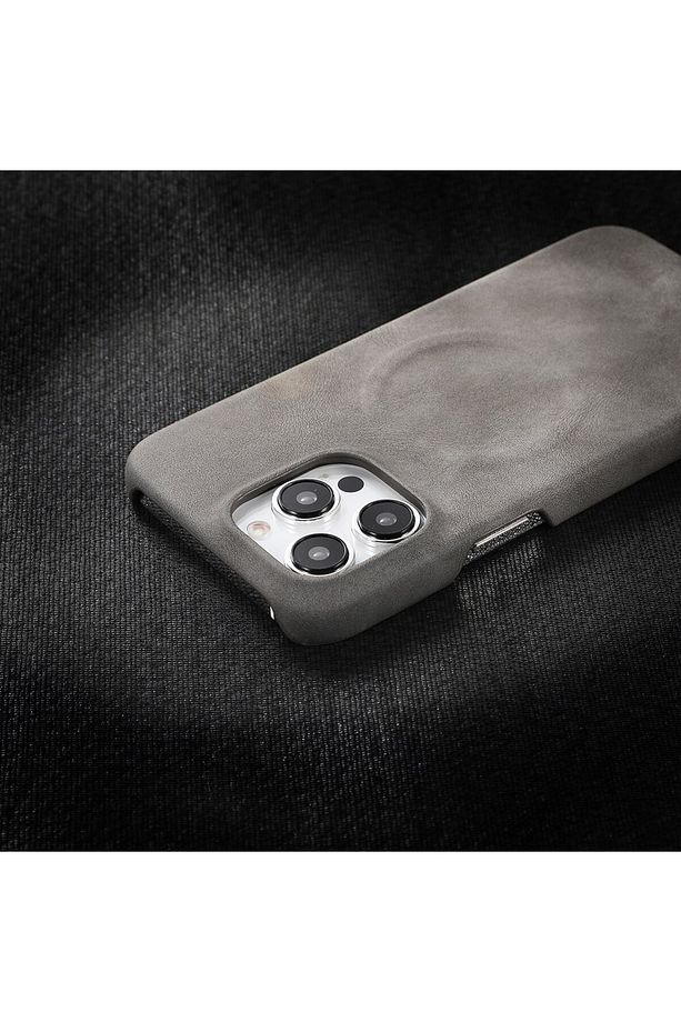 iPhone 15 Pro Max Uyumlu Deri Magsafe Kılıf Yüksek Kaliteli Kablosuz Şarj Destekli Manyetik Kapak - 5