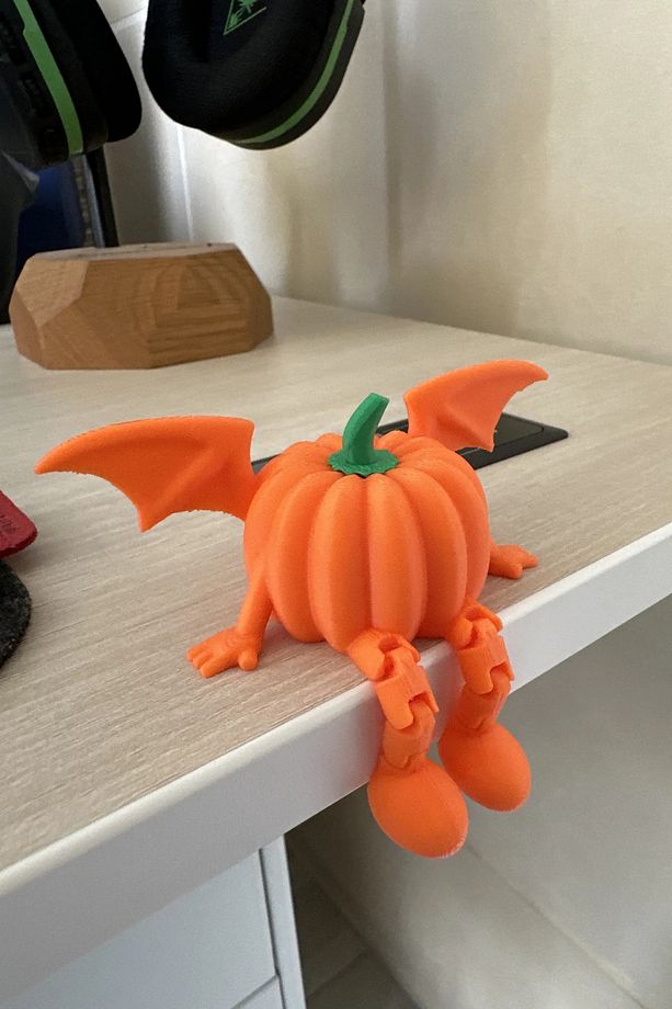 Masa Süsü,Yılbaşı ve Cadılar Bayramı Dekoru,Masa Dekoru, Ofis Dekoru Kanatlı Balkabağı Dekoru - 1