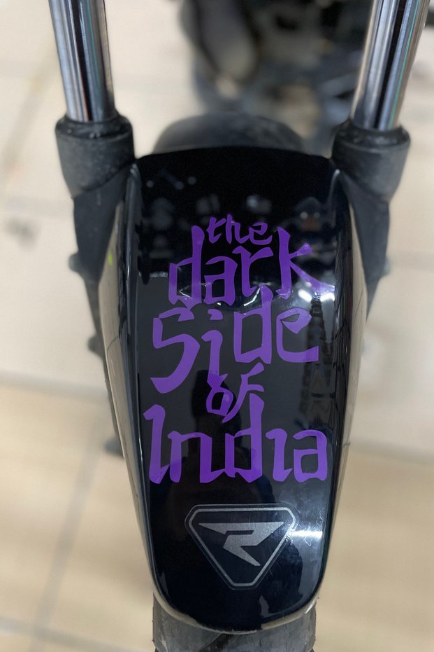 Oracal Purple Color the Dark Side of India Sticker Label for Tvs-Bajaj Engine Assembly (1 Piece)