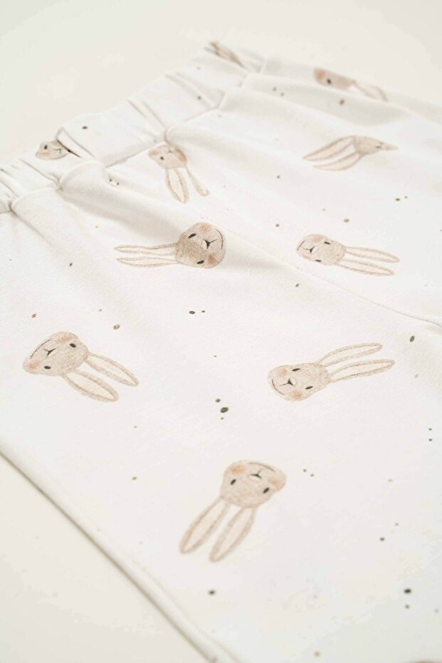 طقم بيجامة أطفال بنقشة أرنب - 3