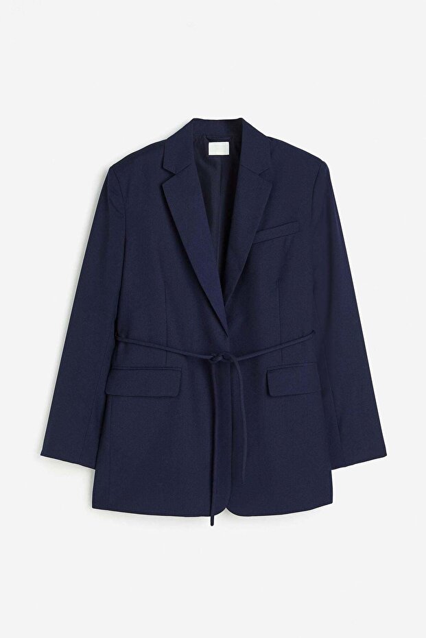 Tie-belt blazer