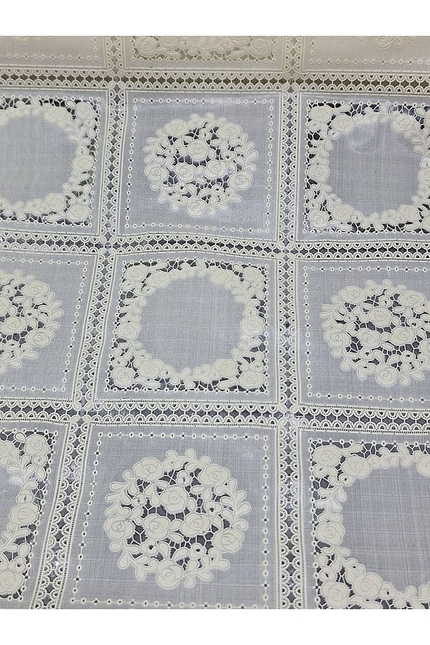 PVC KÜPÜR DANTEL RAF VE DOLAP ÖRTÜSÜ RUNNER  (KREM) - 3