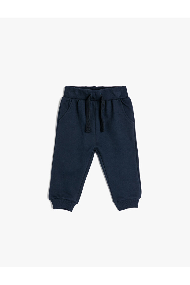 Basic Jogger Sweatpants with Drawstring Pocket Tie Waist Cotton