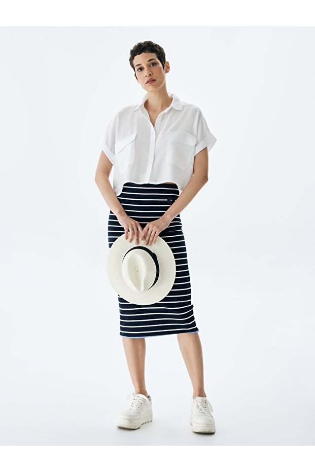 Basıc Kısa Kol Beyaz Gömlek - 1