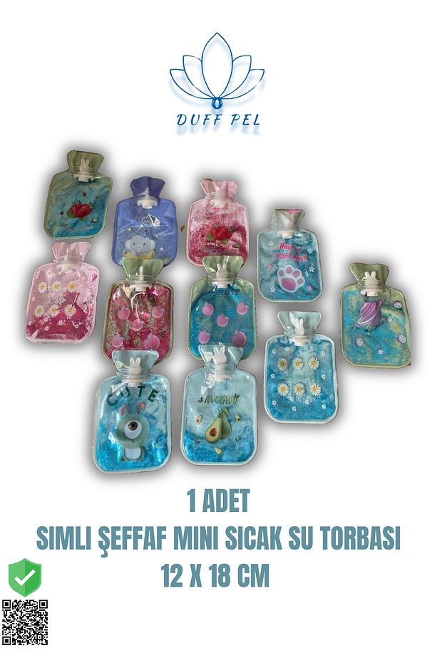 1 ADETYSimli Şeffaf Mini Sıcak Su Torbası | Simli Mini Sıcak Su Torbası 12 x 18 cm - 2