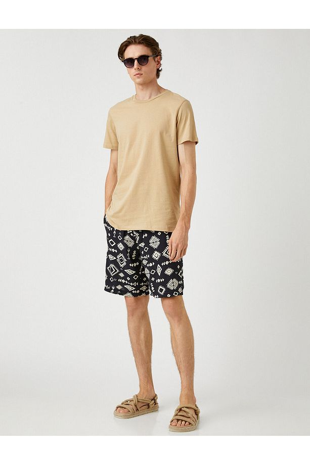 Etnik Desenli Chino Şort - 2