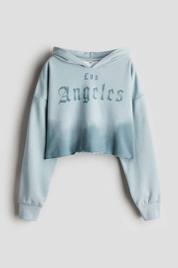 Printed cropped hoodie